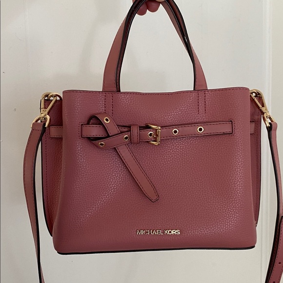Michael Kors Handbags - SOLD!Michael Kors Emilia Small Pebbled Leather Satchel Bag in Rose, Retails $498